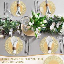 100 piezas Ronda/Rectangular Papel Encaje Doilies Manteles Individuales Papel - Decorativo y Desechable Para Postres, Alimentos Fritos, Decoración de Mesas de Boda, Embalaje de Pasteles Aire Freidora Liners Aire Freidora Papel Airfryer Air Frier