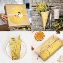 100 piezas Ronda/Rectangular Papel Encaje Doilies Manteles Individuales Papel - Decorativo y Desechable Para Postres, Alimentos Fritos, Decoración de Mesas de Boda, Embalaje de Pasteles Aire Freidora Liners Aire Freidora Papel Airfryer Air Frier