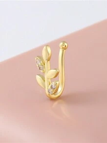 7 件不锈钢假鼻环套装点钻五角星爱叶蝴蝶多款式身体穿孔首饰男女皆宜使用方便，佩戴舒适，无需穿孔 - 假鼻環 - 查看 6