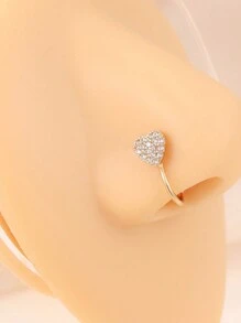 7 件不锈钢假鼻环套装点钻五角星爱叶蝴蝶多款式身体穿孔首饰男女皆宜使用方便，佩戴舒适，无需穿孔 - 假鼻環 - 查看 3