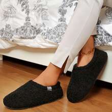 Comfy Women's Memory Foam House Slippers - Soft, Lightweight Boots With Curly Fleece And Cozy Polar Fleece Lining - 黑色 - 查看 7