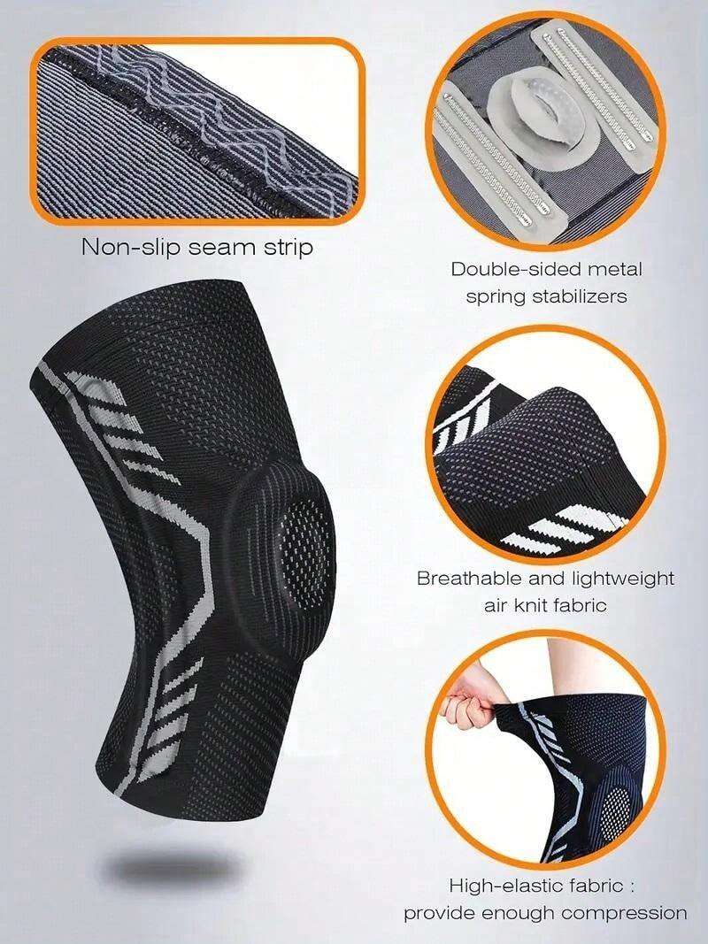 Sangles De Soutien Tendon Rotulien - 2 Pièces, Silicone, Ajustables - Pour Genou, Sport (basket, Course, Randonnée)