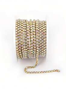 10Yards/Roll SS6-SS16 Crystal Rhinestones Chain Sliver Base Sew-On Glue-On For Clothes DIY Garment Accessories Trim Chain