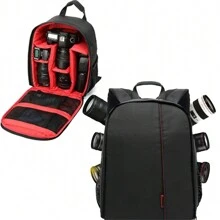 Travel Camera Bag Backpack Case For DSLRSony Canon Eos Rucksack Waterproof UK - Black - View 5