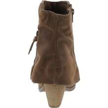 Women's Lace Detail Faux Zipper Pull On Layed Ankle Bootie