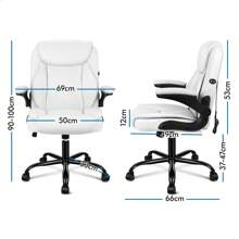 ALFORDSON Massage Office Chair, Computer Office Chair, PU Leather Chair 150kg Load Capacity - White - View 7