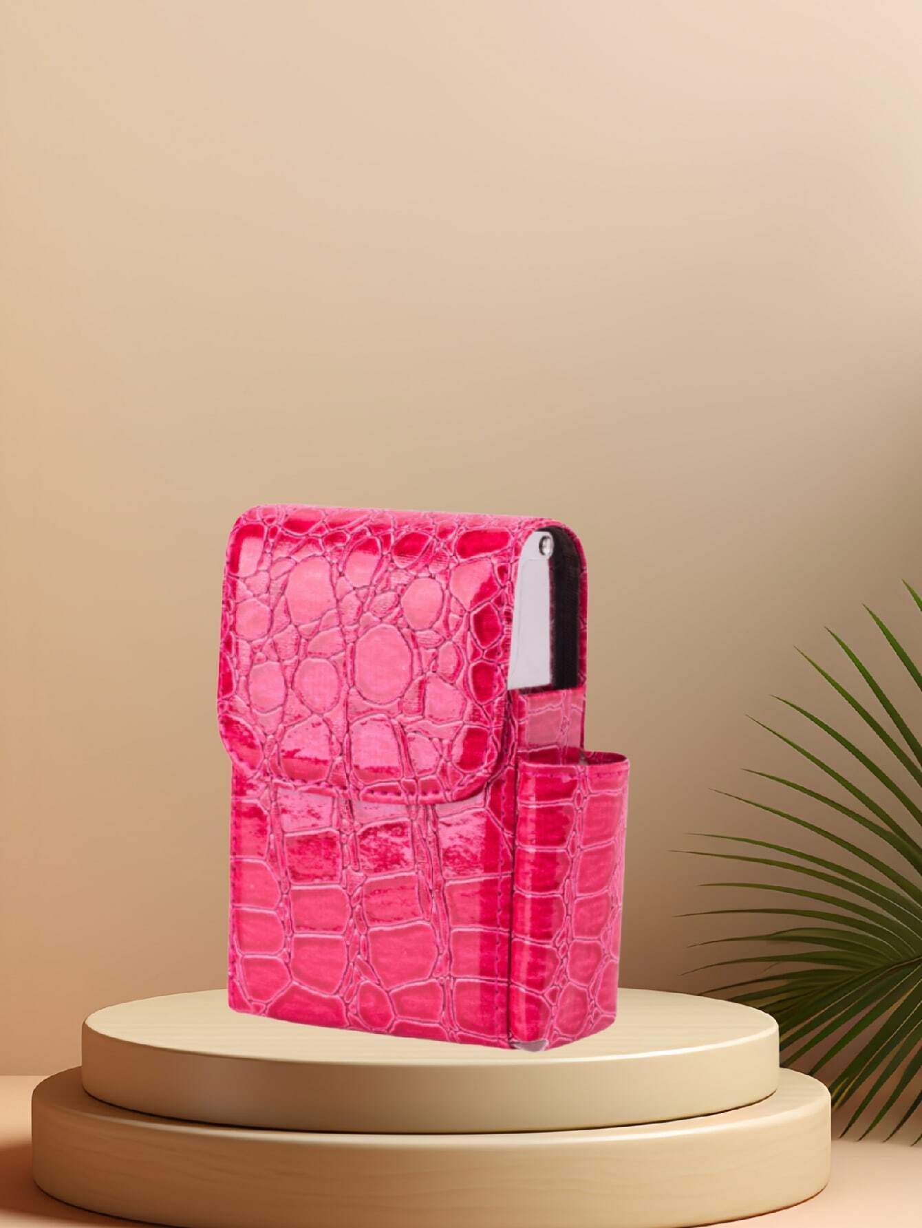 Stainless Steel Cigarette Case For 20 Cigarettes Leather Patterns Are