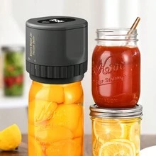 Electric Mason Jar Vacuum Sealer Kit, USB Rechargeable Vacuum Sealer Food Saver Storage, With Opener And Canning Lids Handheld Vacuum Sealer Machine, For Wide Mouth And Regular Mouth Mason Jars - Black - View 4