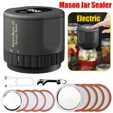 Electric Mason Jar Vacuum Sealer Kit, USB Rechargeable Vacuum Sealer Food Saver Storage, With Opener And Canning Lids Handheld Vacuum Sealer Machine, For Wide Mouth And Regular Mouth Mason Jars - Black - View 1