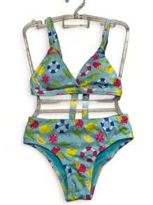Printed Children's Bikini - Màu xanh nhạt - Xem 1