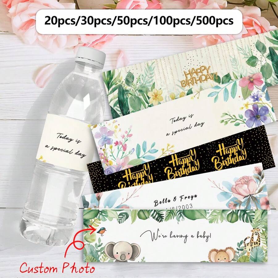 In ảnh tùy chỉnh 20/30/50/100/500 chiếc, Tùy chỉnh đám cưới, Cá nhân hóa nhãn dán, Nhãn dán trang trí bình nước, In hình ảnh tùy chỉnh, Nhãn dán trang trí tiệc, Thiết kế cá nhân, Thích hợp cho lễ rửa tội cho em bé, Đám cưới, Cầu hôn, Kỷ niệm, Tốt nghiệp, Tiệc sinh nhật và các đồ trang trí ngày lễ khác, Bề mặt chống nước, Trang trí, Có thể tái sử dụng, Đa chức năng, Hiện đại, Nhiều màu sắc, Dễ thương, Cổ điển, Công nhân, Khách hàng, Dành cho doanh nghiệp/Công ty/Văn phòng, Dành cho trường học, Trở lại trường học, Đồ dùng học tập - Nhiều màu - Xem 1
