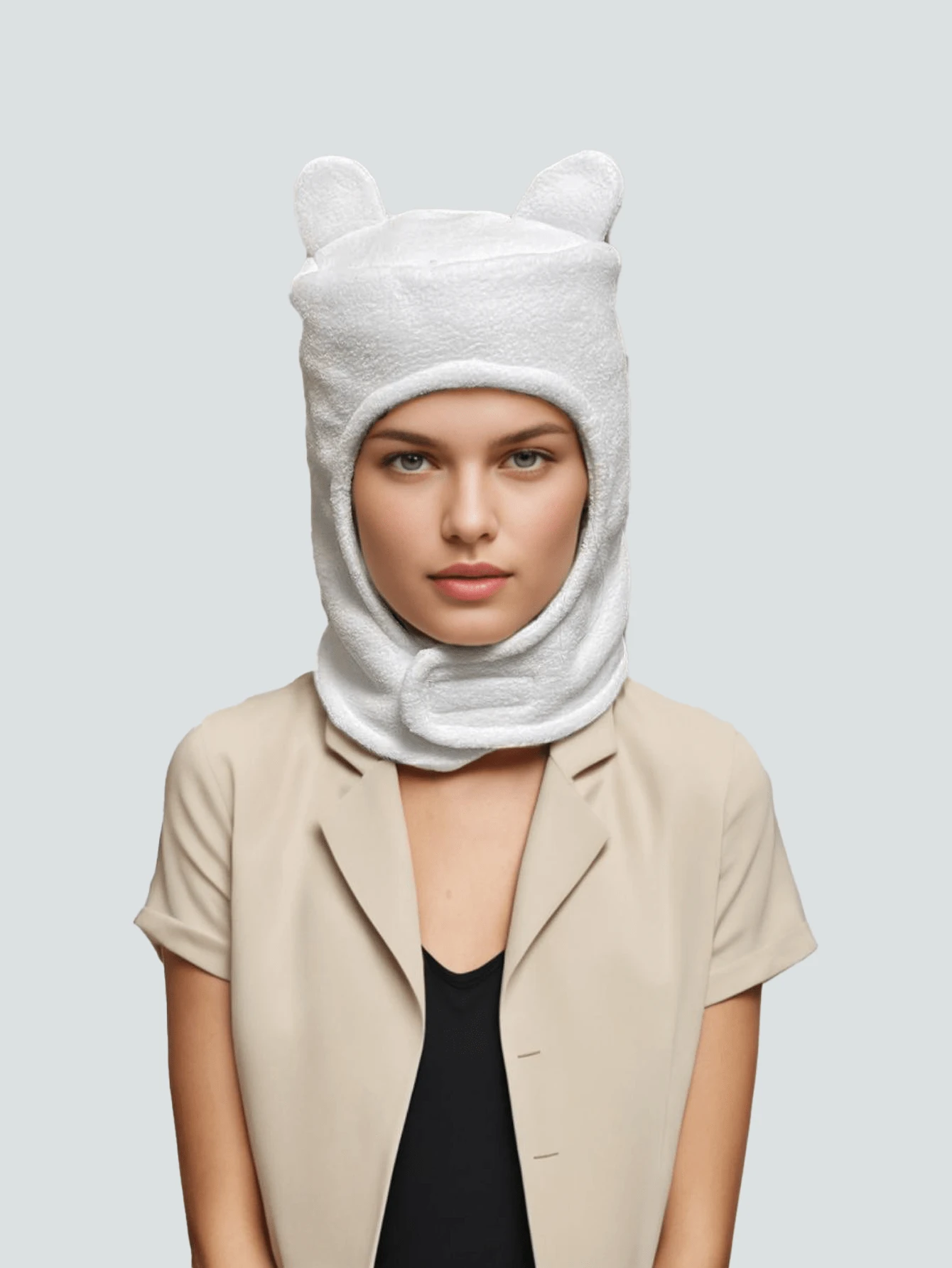 1 件泰迪熊厚针织无檐便帽，温暖柔软，适合儿童、女性和男性，适合日常穿着、万圣节服装或任何派对服装冬季秋季 - 毛絨帽子 - 查看 1