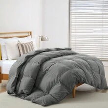 1 Pc Lux Decor Down Alternative Comforter – Soft Breathable All Season Quilt With Corner Tabs – Lightweight Hotel-Quality Bedding For Winter Sleeping – Box Stitching For Fluffiness – Versatile Bedroom Decor – Back To School, Graduation Gifts, Home Decor – Cozy, Cozy Quilt, Plush Comforter, Luxury Winter Bedding, Valentine's Day Cozy Night, Spring Lightweight Bedding, All-Season Warmth, Duvet Insert, Cozy Blanket, Fluffy Fill, Box Stitch Design, Reversible Design, Hotel Collection Style, Soft Touch Fabric, Easy Wash Bedding, Daily Living, Home Basic, Family Use - 灰色 - 查看 7