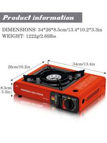 Mini Camping Butane Gas Stove, Portable Cassette Stove - High Power Rotary Switches Flameout Protection - For Picnic BBQ Kitchen Hiking - Multicolor - View 6
