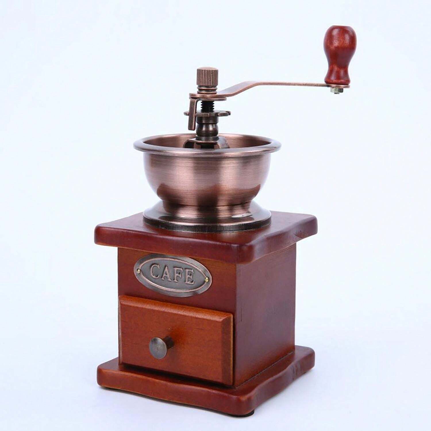 Hand Cranked Coffee Grinder, Coffee Grinder, Manual Wooden Household Grinder, Italian Coffee