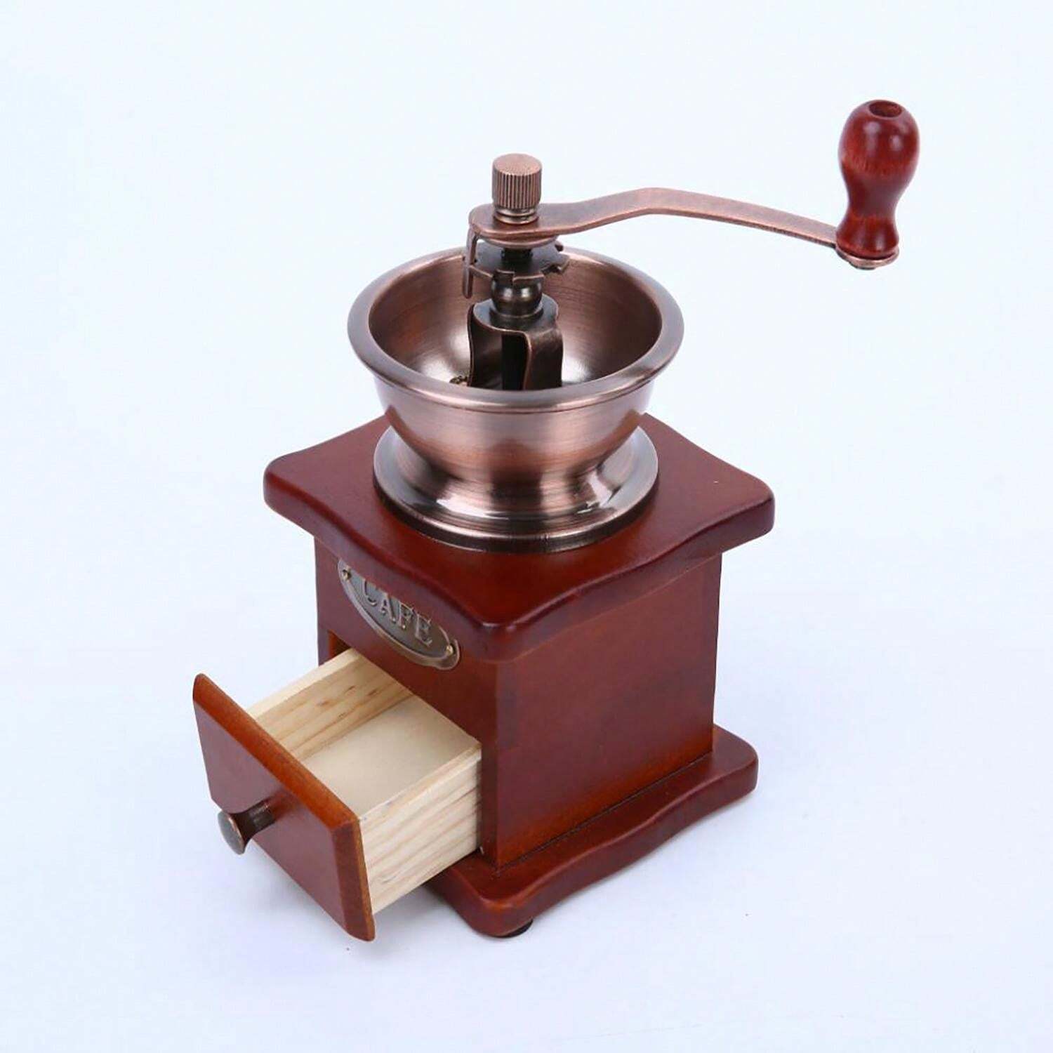 Hand Cranked Coffee Grinder, Coffee Grinder, Manual Wooden Household Grinder, Italian Coffee