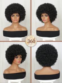 Tóc giả Afro - Tóc giả Afro mềm mại thập niên 70 dành cho phụ nữ Tóc giả xoăn Afro Kinky có mái Tóc giả Afro xoăn ngắn tự nhiên dành cho nam Tóc giả Afro phồng màu đen bồng bềnh Tóc giả Afro lớn cho tiệc tùng hàng ngày Giáng sinh Năm mới Lễ hội âm nhạc Sử dụng - màu đen - Xem 7
