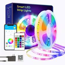 RGB Smart IC LED Strip Lights, LED Lights For Bedroom, DIY Multiple Colors On One Line, App Control Color Changing Strip Lighting Music Sync Home Decor - 查看 1