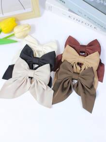 Bộ 6 kẹp tóc nơ satin cho bé gái, nhiều kích cỡ cho trẻ sơ sinh, trẻ mới biết đi, trẻ em - Nhiều màu - Xem 6