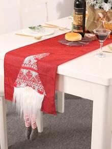 1 件亚麻圣诞桌旗 - 独特的老鲁道夫图案、保护性桌布、节日餐桌装饰、家居装饰、圣诞快乐主题、礼物创意、节日氛围营造者 - 彩色 - 查看 5