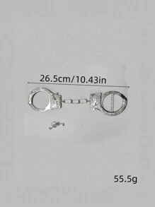1 个金属手铐，带塑料手柄，直径小于 5 厘米（注意：水钻手铐是用胶水手工制作的，因此表面可能会有一些多余的胶水）万圣节 - 彩色 - 查看 3