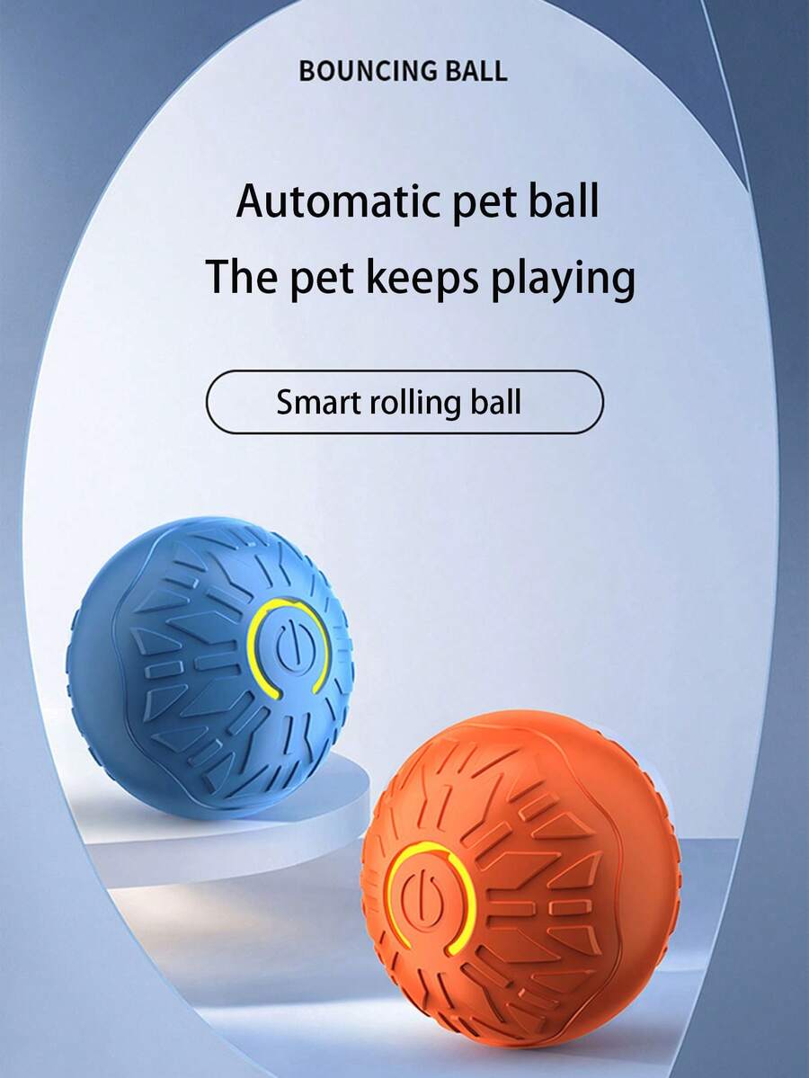 1 件宠物电动跳球自动逗狗发光滚动球猫狗玩具自弹高耐咬球弹力球