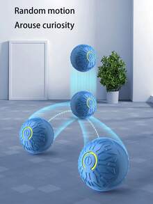 1 件宠物电动跳球自动逗狗发光滚动球猫狗玩具自弹高耐咬球弹力球 - 彩色 - 查看 8