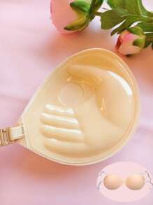 一次性隐形聚拢掌杯乳头粘性胸罩（配长肩带加厚3cm）女士内衣配件 杏色