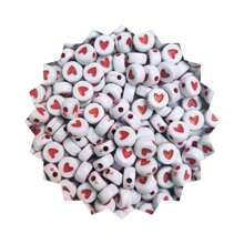 Kit 300 Beads Heart Or Star Interchangeable Bracelet Necklace Jewelry - Red - View 1