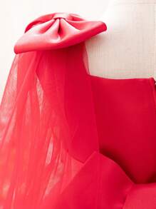 Young Girls Christmas Butterfly Applique Beaded Tulle Princess Dress