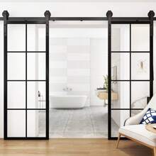 VA-Cerulean Sliding Door Fitting Set 183cm / 200cm / 366cm For Sliding Doors Sliding Door System Fitting Set Guide Rail - 黑色 - 查看 4