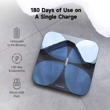 YUNMAI Pro Smart Body Fat Scale, Accurate Digital Bathroom Scale For Body Weight, Body Composition Analyzer With Health Monitor Sync Apps For Body Weight, Fat, Water, BMI, BMR, USB Charging Smart Bluetooth Body Fat Scale With APP - Black - View 5