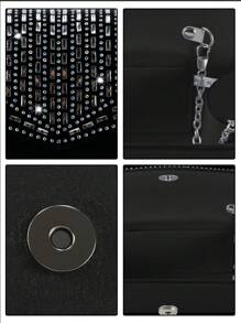 闪闪发光的奢华水钻装饰女士晚装手拿包，配有水钻手链、项链、耳环套装、时尚优雅的单肩包和链条斜挎包，适合派对女孩、女士、新娘，是派对、婚礼、舞会、晚宴/宴会的完美迷人晚礼服包。最佳新年和情人节礼品套装。，Tready 派对包，非常适合派对、婚礼、舞会、晚宴/宴会