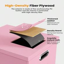 Caja organizadora de archivos, caja de archivos con tapa, caja de archivos para carpetas de archivo tamaño carta/legal, caja de archivos colgantes portátil para oficina/decoración/hogar, 1 paquete, solo caja negra - Rosa (cuero) - Ver 2