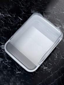 1 hộp đựng cát vệ sinh cho mèo nửa kín và chống bắn tung tóe kèm xẻng xúc cát vệ sinh cho mèo, nhà vệ sinh cho thú cưng nửa hở thời trang mới, thích hợp cho mèo, dễ chăm sóc, dễ vệ sinh - trắng - Xem 6