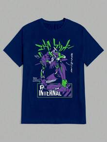 Purple Monster T-Shirt Unisex 100% Cotton Streetwear New Release Shipping Various Colors!! - 藏蓝色 - 查看 1