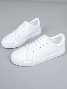 New Casual Versatile Women White Sneakers, Lightweight Anti-Skid Student Running Sports Shoes, Soft Sole Non-Fatiguing