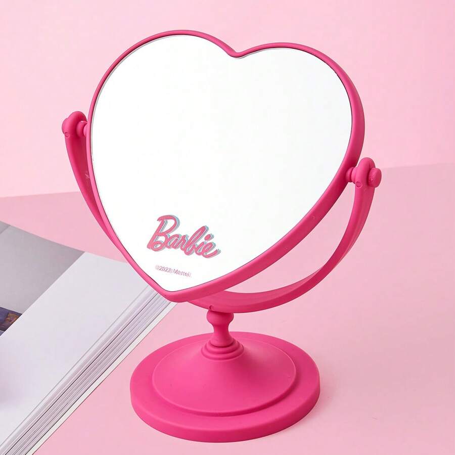 Miniso Barbie Sunshine Glimmer Series Double-Sided Compact Mirror - Rose Red - View 1