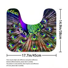 4pcs Peacock Shower Curtain Sets, A Peacock Apreads Its Veil Bathroom Shower Curtain, Peacock Feather Bath Mat, Toilet Lid Rug, Non-Slip U Shape Mat, Waterproof Bathroom Partition Curtain, Home Decor Accessories, Room Peacock Decor, Bathroom Decor Sets With 12 C Type Shower Curtain Hooks, 70.8" X 70.8" Fall Decor Bathroom Accessories Back To School - Multicolor - View 9