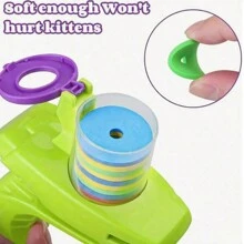 Cat Toy Launcher Interactive Safety Sport Soft Flying Disk Indoor Game Foam Disc Shooter Battery Free Fun For Kittens - Multicolor - View 5