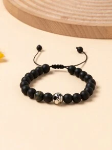 1pc Futebol Beaded Braided Bracelet, Minimalista e Moda Masculina Jóias