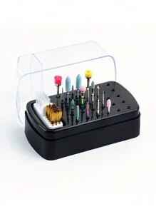 30 Holes Nail Art Drill Bits Storage Holder Grinding Polish Head Display Organizer Nail Art Tool 2 In 1 Sanding Head Brush - Multicolor - View 7