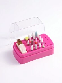 30 Holes Nail Art Drill Bits Storage Holder Grinding Polish Head Display Organizer Nail Art Tool 2 In 1 Sanding Head Brush - Multicolor - View 9