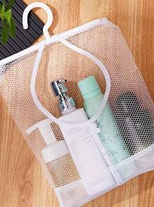 1 pièce/set Organisateur suspendu en maille pour salle de bain, sac en maille monté au mur en plastique, sac de rangement pour salle de bain