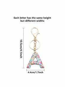 1 Pc 26Letter Keychain Ring Bag Backpack Charm Car Hanging Pendant Women Gift Cute Sequins Resin Key Chain Wallet And Handbag Accessories Keychain With Tassels Alphabet Initial Letter A-Z,Christmas