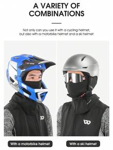 1 件 WEST BIKING 男女通用冬季保暖头饰，摩托车和自行车防风面罩，适合骑自行车、滑雪和骑行 - 彩色 - 查看 9