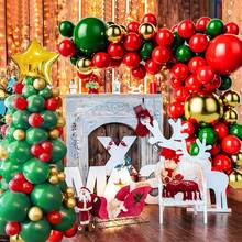 Bộ 95/136 bóng bay trang trí Giáng sinh màu xanh lá cây đỏ vàng bóng bay cao su bóng bay cây thông Noel với bóng bay ngôi sao vàng để trang trí tiệc Giáng sinh - Nhiều màu - Xem 2