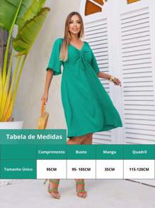 Women's Evangelical Rounded Dress Flare Sleeve Neckline With Elegant Bow - 綠色 - 查看 4