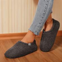 Comfy Women's Memory Foam House Slippers - Soft, Lightweight Boots With Curly Fleece And Cozy Polar Fleece Lining - Màu xám đen - Xem 5