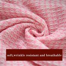 Rectangle Table Cloth, Heavy Duty Wipeable Polyester Tablecloths, Reusable Crochet Table Cover For Outdoor Picnic Camping Dining Table, Nordic Style, Pink And White - 粉色 - 查看 4